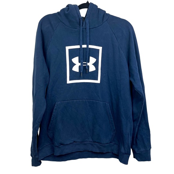 Under Armour Other - Under Armour Hoodie Sweatshirt Kangaroo Pockets Pullover UA Logo Blue Men L